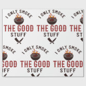 Papier Cadeau Citation drôle de BBQ Je ne fume que les bonnes ch (Plat)