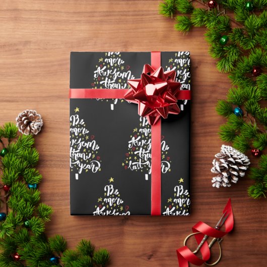 Papier Cadeau Citation inspirante de l'arbre de Noël (Cadeau de vacances)