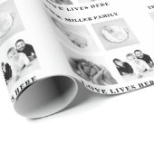 Papier Cadeau citation monogramme de la famille de collages de q (Coin rond)