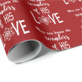 Papier Cadeau Citation Religieuse De Noël Sur Rouge (Coin rond)