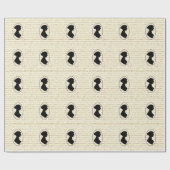 Papier Cadeau Citations de Jane Austen et portrait de silhouette (Plat)