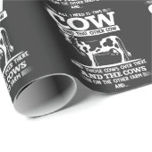 Papier Cadeau Citations d'élevage de bovins de vache amusantes (Coin rond)