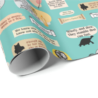 Papier Cadeau Citations d'inspiration de Shakespeare Cute Turquo
