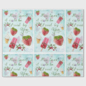 Papier Cadeau Citations Douce Saint-Valentin Glace à la Fraise (Plat)