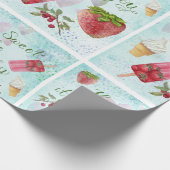Papier Cadeau Citations Douce Saint-Valentin Glace à la Fraise (Coin)