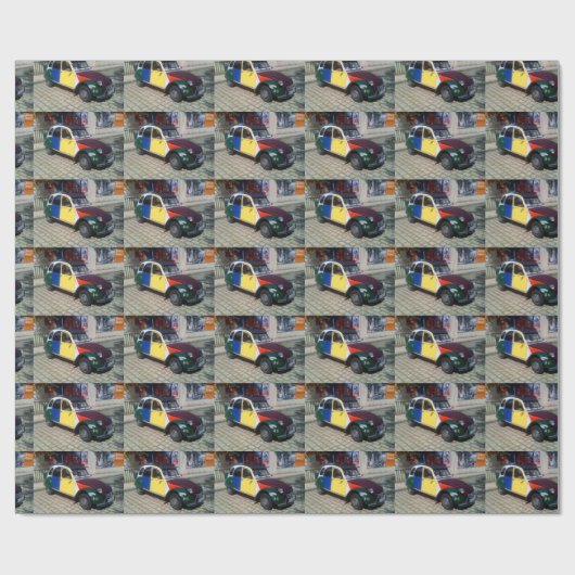 Papier Cadeau Citroën 2 CV coloré (Plat)