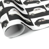 Papier Cadeau Citroen 2CV Noir Et Blanc (Coin rond)