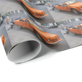 Papier Cadeau Citroen orange Mehari (Coin rond)