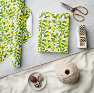 Papier Cadeau Citron à l'aquarelle