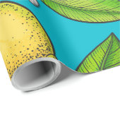 Papier Cadeau Citron bleu (Coin rond)
