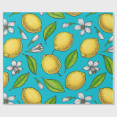 Papier Cadeau Citron bleu (Plat)