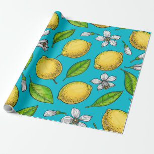 Papier Cadeau Citron bleu