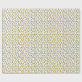 Papier Cadeau Citron, branches vertes : motif abstrait. (Plat)