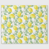 Papier Cadeau Citron d'aquarelle (Plat)