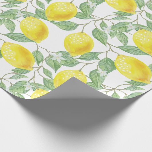 Papier Cadeau Citron d'aquarelle (Coin)
