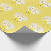 Papier Cadeau Citron et citron en tranche Baby shower Coeur Jaun (Coin)
