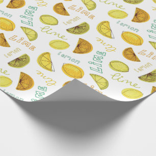 Papier Cadeau Citron et citron vert Motif