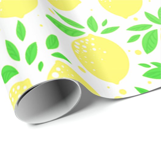 Papier cadeau citron jaune (Coin rond)