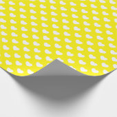Papier Cadeau Citron Jaune Avec De Mignons Coeurs Motif (Coin)