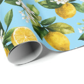 Papier Cadeau Citron Méditerranéen (Coin rond)