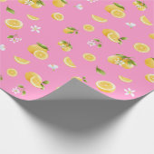 Papier Cadeau Citron Motif rose (Coin)