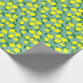 Papier Cadeau Citron simple, Arrière - plan vert. (Coin)
