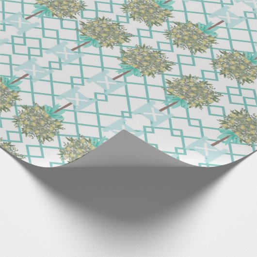 Papier Cadeau Citron turquoise Topiary Robin's Egg Blue (Coin)