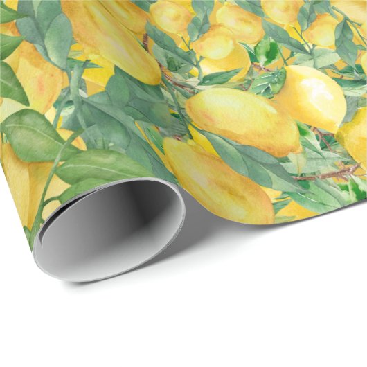 Papier Cadeau Citrons (Coin rond)