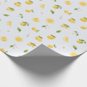 Papier Cadeau Citrons bleu clair (Coin)
