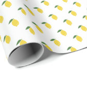 Papier Cadeau Citrons Citrus Simple Moderne (Coin rond)
