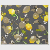 Papier Cadeau citrons d'aquarelle 35 (Plat)
