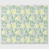 Papier Cadeau citrons d'eau et agrumes de fruits nature jaune fr (Plat)