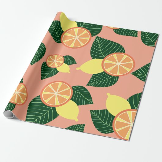 Papier Cadeau Citrons et oranges (Déroulé)