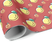 Papier Cadeau Citrons et pêches (Coin rond)
