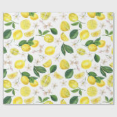 Papier Cadeau Citrons frais Fruits d'agrumes floraux Motif d'été (Plat)