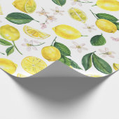 Papier Cadeau Citrons frais Fruits d'agrumes floraux Motif d'été (Coin)