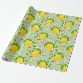 Papier Cadeau citrons jaunes (Déroulé)