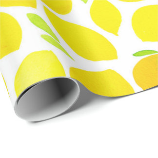 Papier Cadeau Citrons jaunes frais qui apportent le bonheur