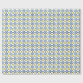 Papier Cadeau Citrons & Motif bleu carrelage marocain (Plat)