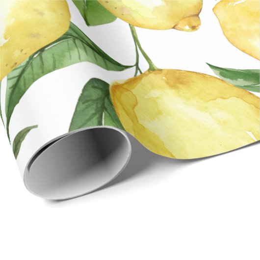 Papier Cadeau Citrons motif transparent sur arrière - plan trans (Coin rond)