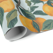 Papier Cadeau Citrons sur Branches (Coin rond)