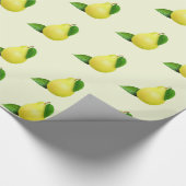 Papier Cadeau Citrons sur papier d'enveloppement jaune (Coin)