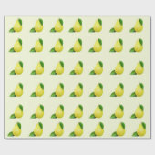 Papier Cadeau Citrons sur papier d'enveloppement jaune (Plat)