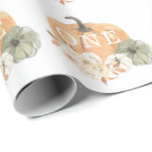 Papier Cadeau Citrouille 1er anniversaire (Coin rond)