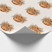 Papier Cadeau Citrouille à fleurs (Coin)