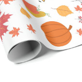 Papier Cadeau Citrouille à thème Automne/Automne Motif (Coin rond)