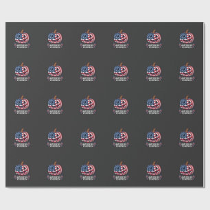 Papier Cadeau Citrouille Américaine Halloween Drapeau Usa Étoile