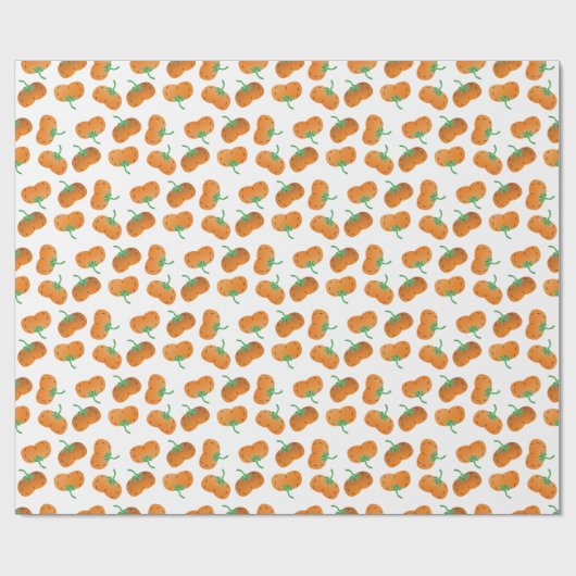 Papier Cadeau Citrouille Automne Motif Automne Orange (Plat)