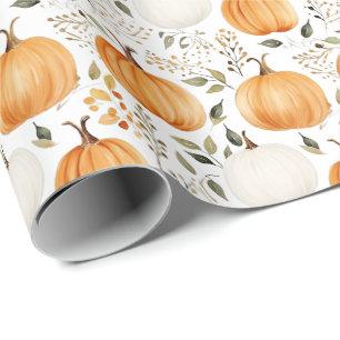 Papier Cadeau Citrouille Automne Thanksgiving Russe