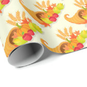 Papier Cadeau Citrouille Bon thanksgiving d'or (Coin rond)